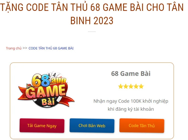 Chương trình tặng giftcode cho thành viên mới